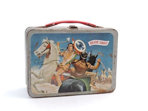 Vintage 1950's Brave Eagle Metal Lunchbox American Indian